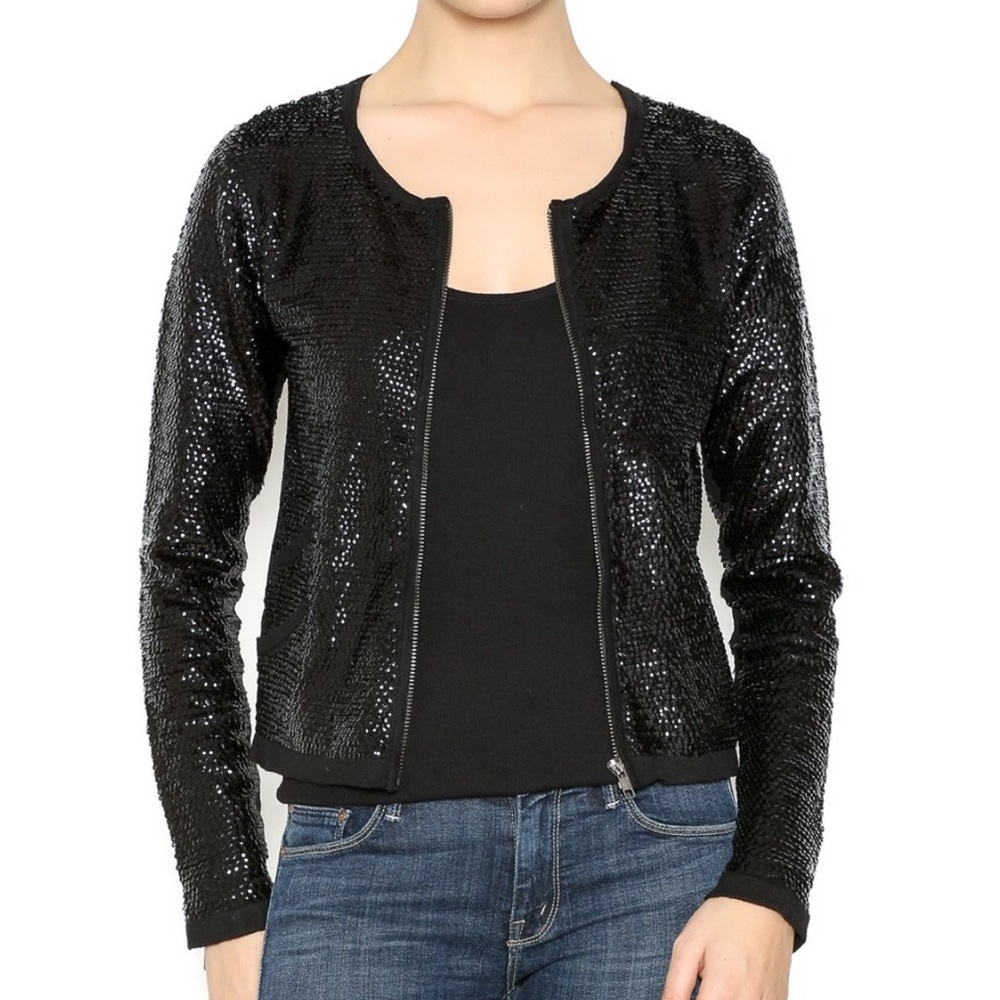 Black Sequin Cardigan Sweater